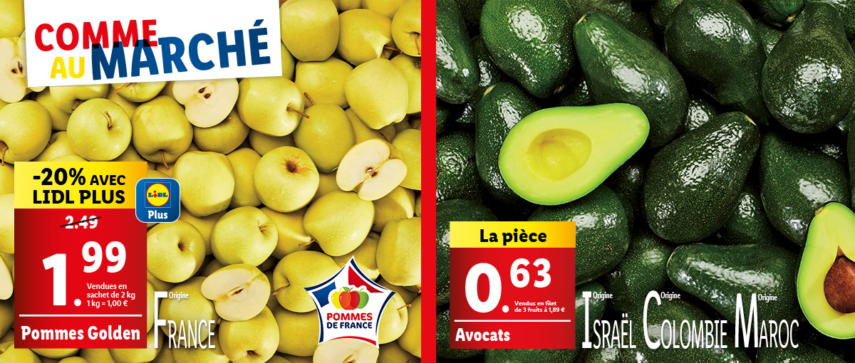 Comme au marché avec nos fruits et légumes frais !