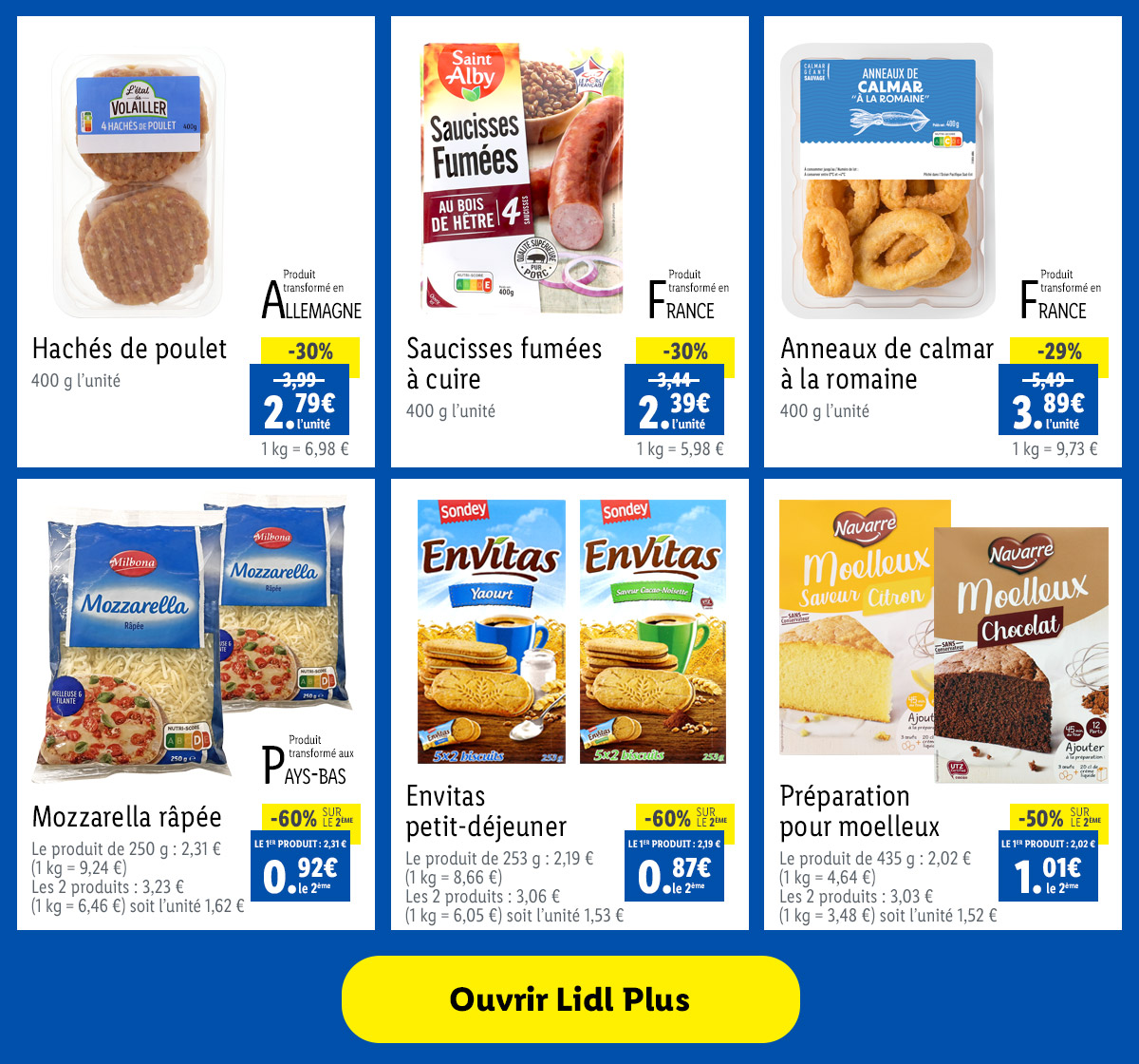 Offres spéciales disponibles avec Lidl Plus