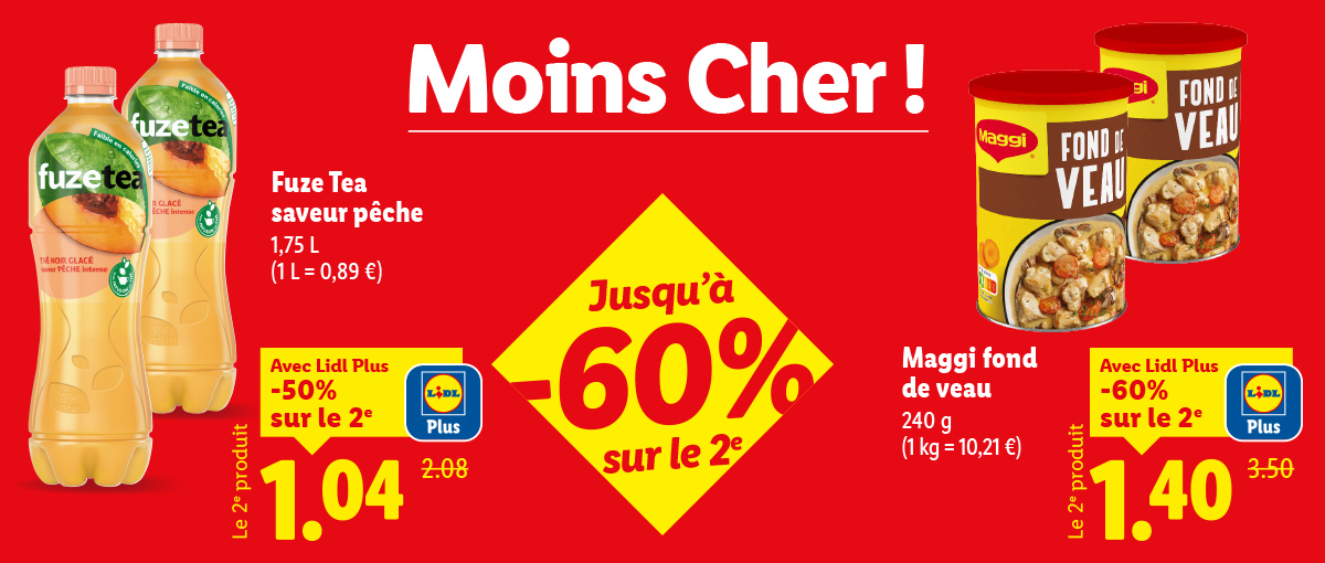 Découvrez nos offres Moins Cher jusqu'à -60% sur le 2e