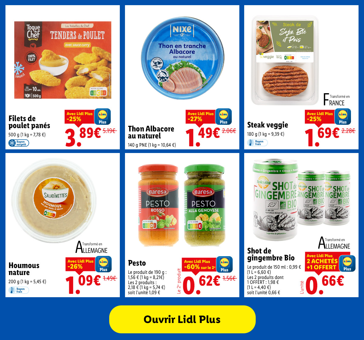 Offres spéciales disponibles avec Lidl Plus
