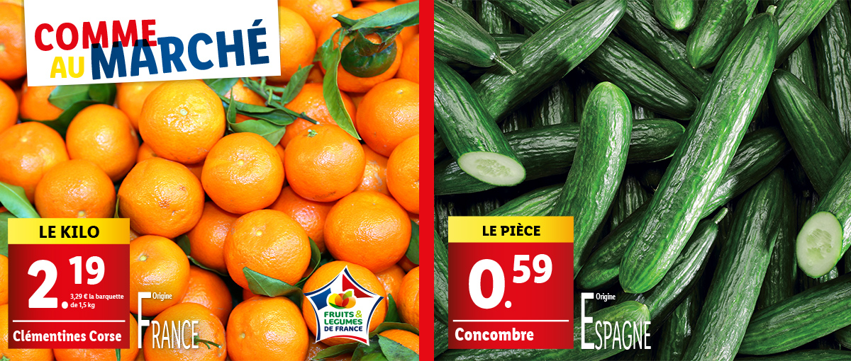 Comme au marché avec nos fruits et légumes frais !