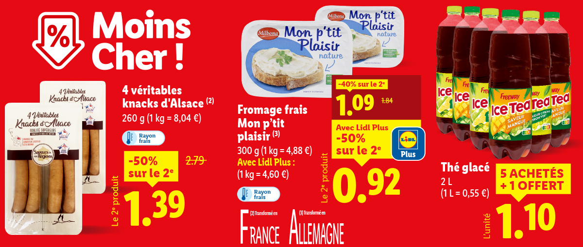 Les offres moins cher de la semaine