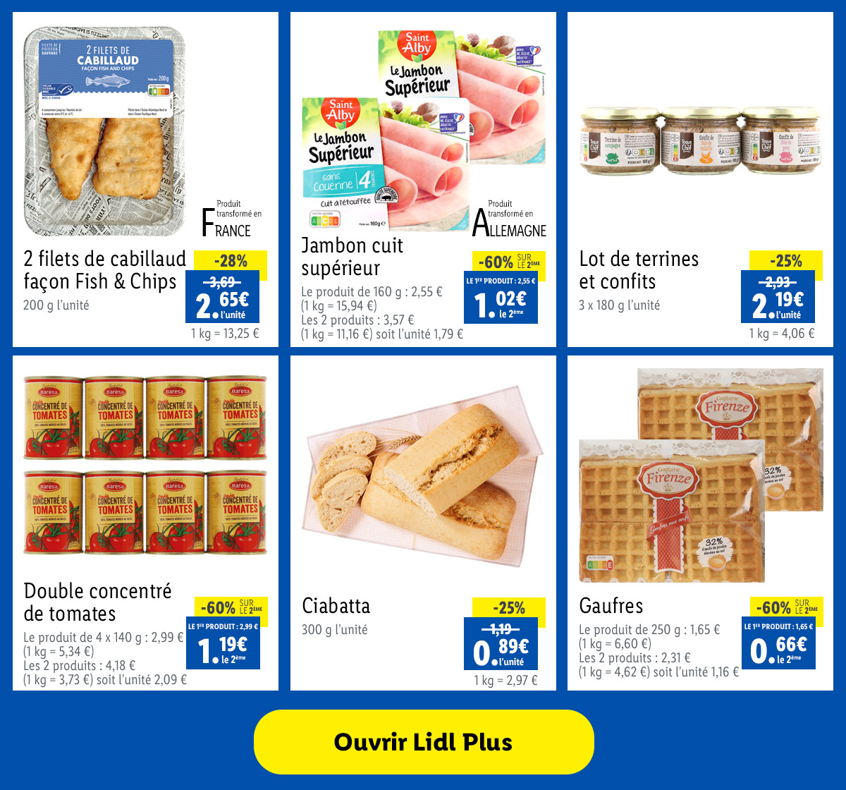 Offres spéciales disponibles avec Lidl Plus