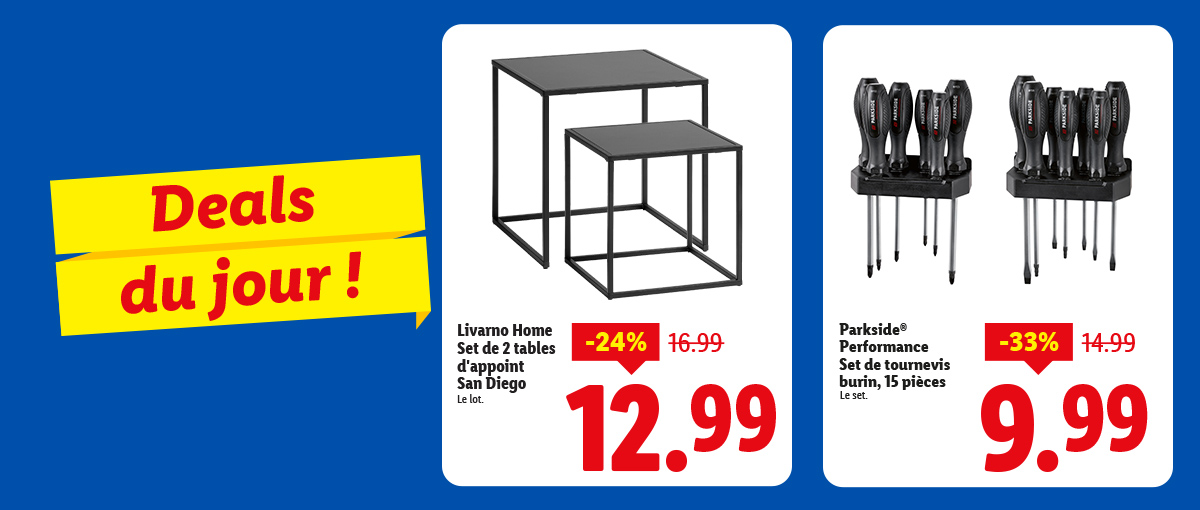 Retrouvez nos deals du jour