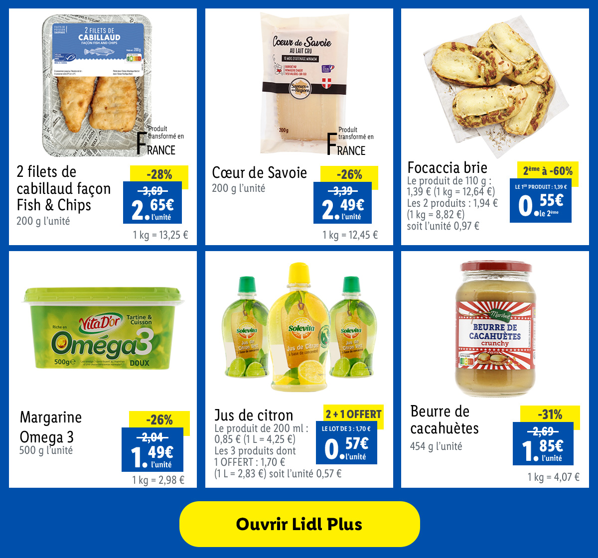 Offres spéciales disponibles avec Lidl Plus
