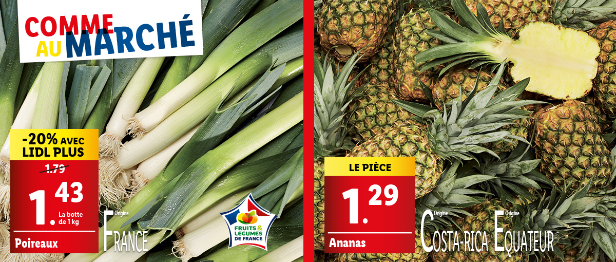 Comme au marché avec nos fruits et légumes frais !