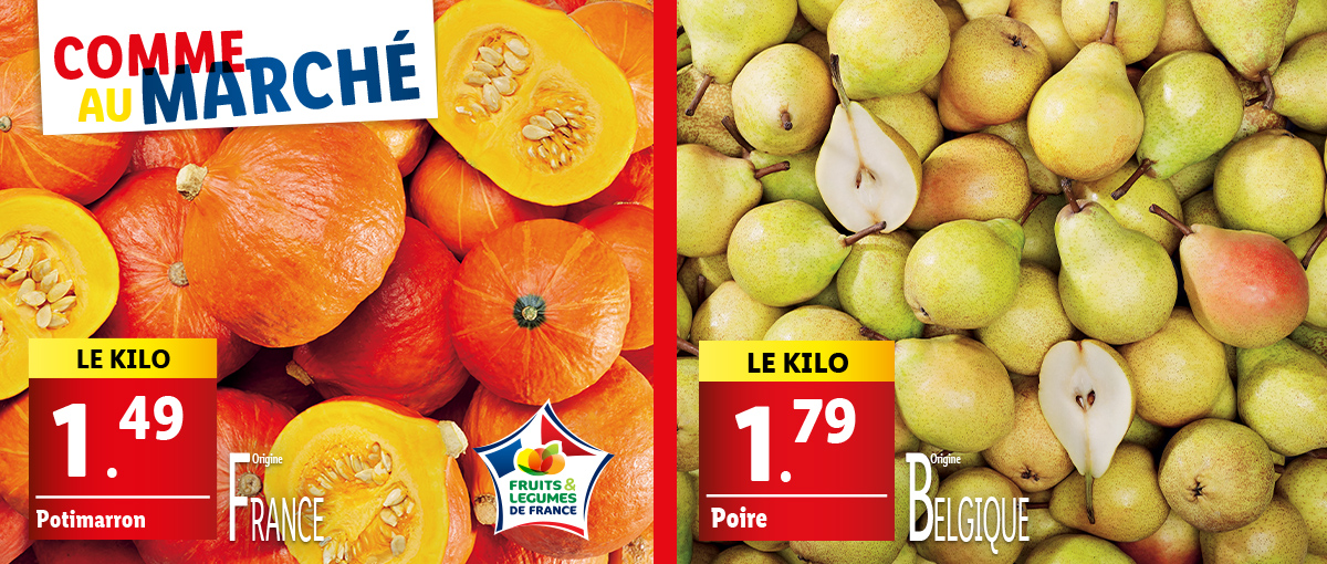 Comme au marché avec nos fruits et légumes frais !