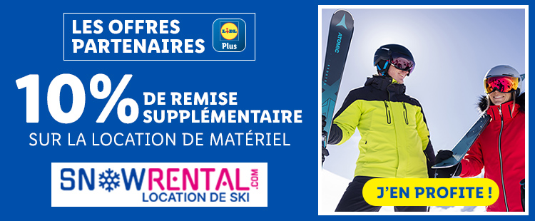 10% de remise supplémentaire sur la location de matériel de SKI