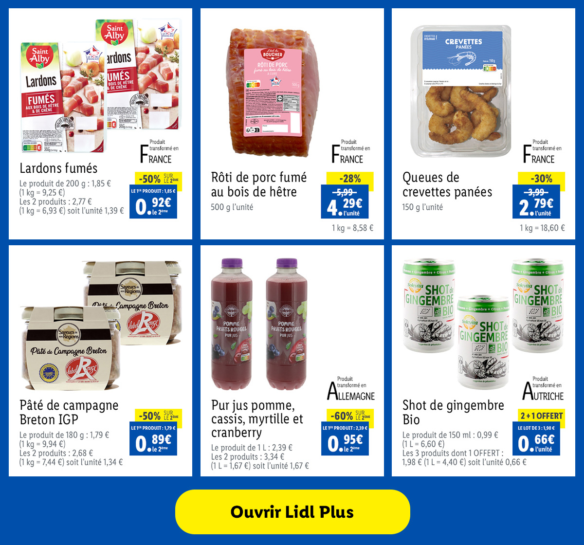 Offres spéciales disponibles avec Lidl Plus