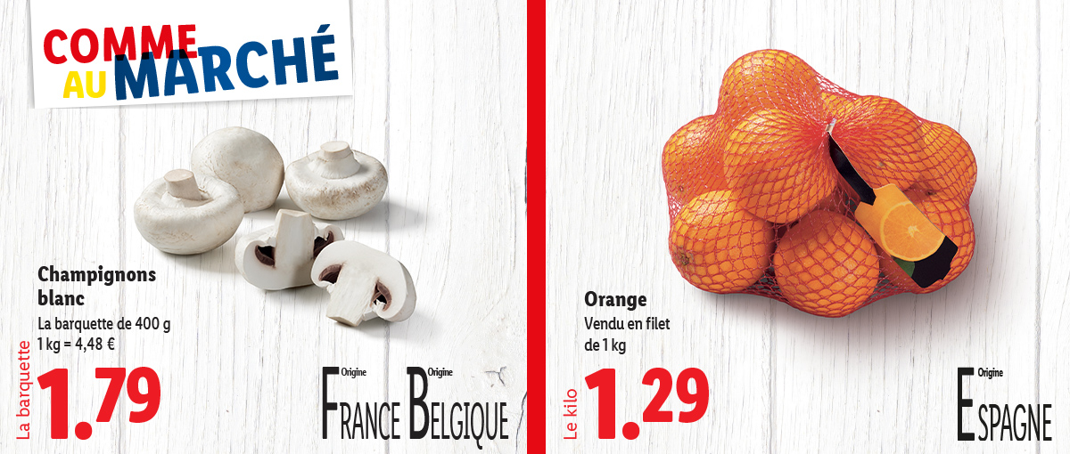 Comme au marché avec nos fruits et légumes frais !