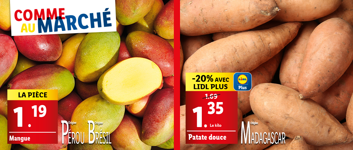 Comme au marché avec nos fruits et légumes frais !