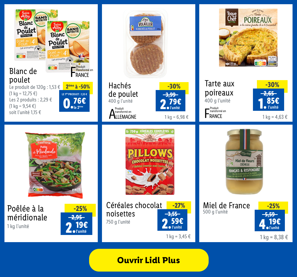 Offres spéciales disponibles avec Lidl Plus