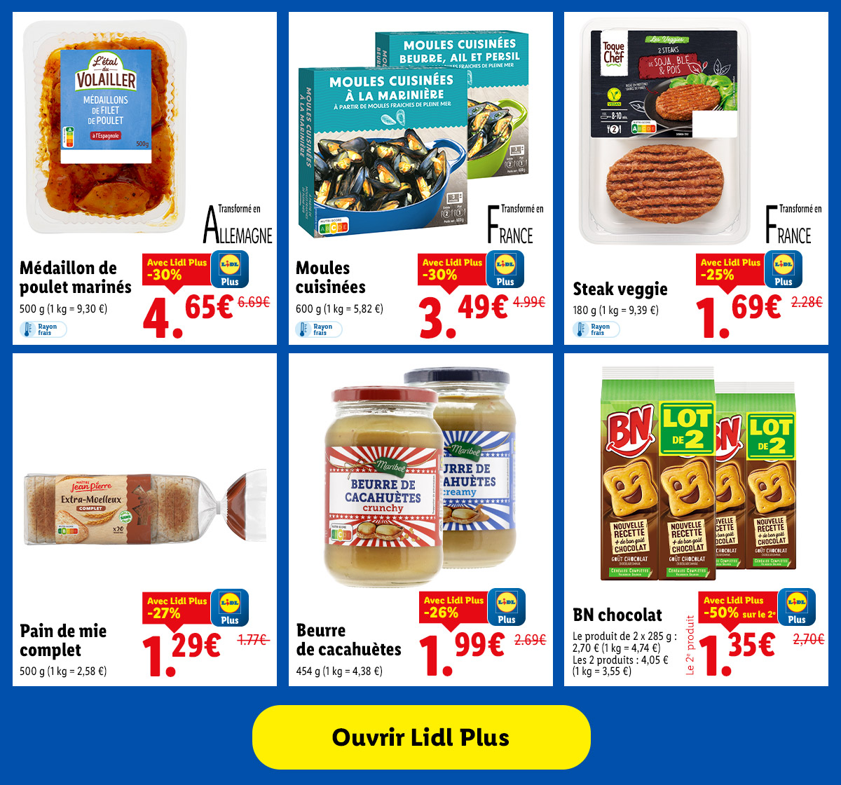 Découvrez les offres Lidl Plus de la semaine