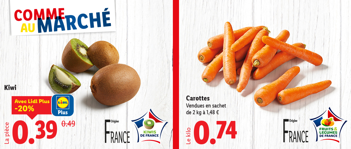 Comme au marché avec nos fruits et légumes frais !