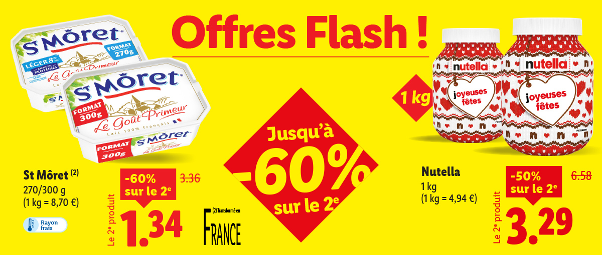 Retrouvez nos offres flash de la semaine dès jeudi en supermarché