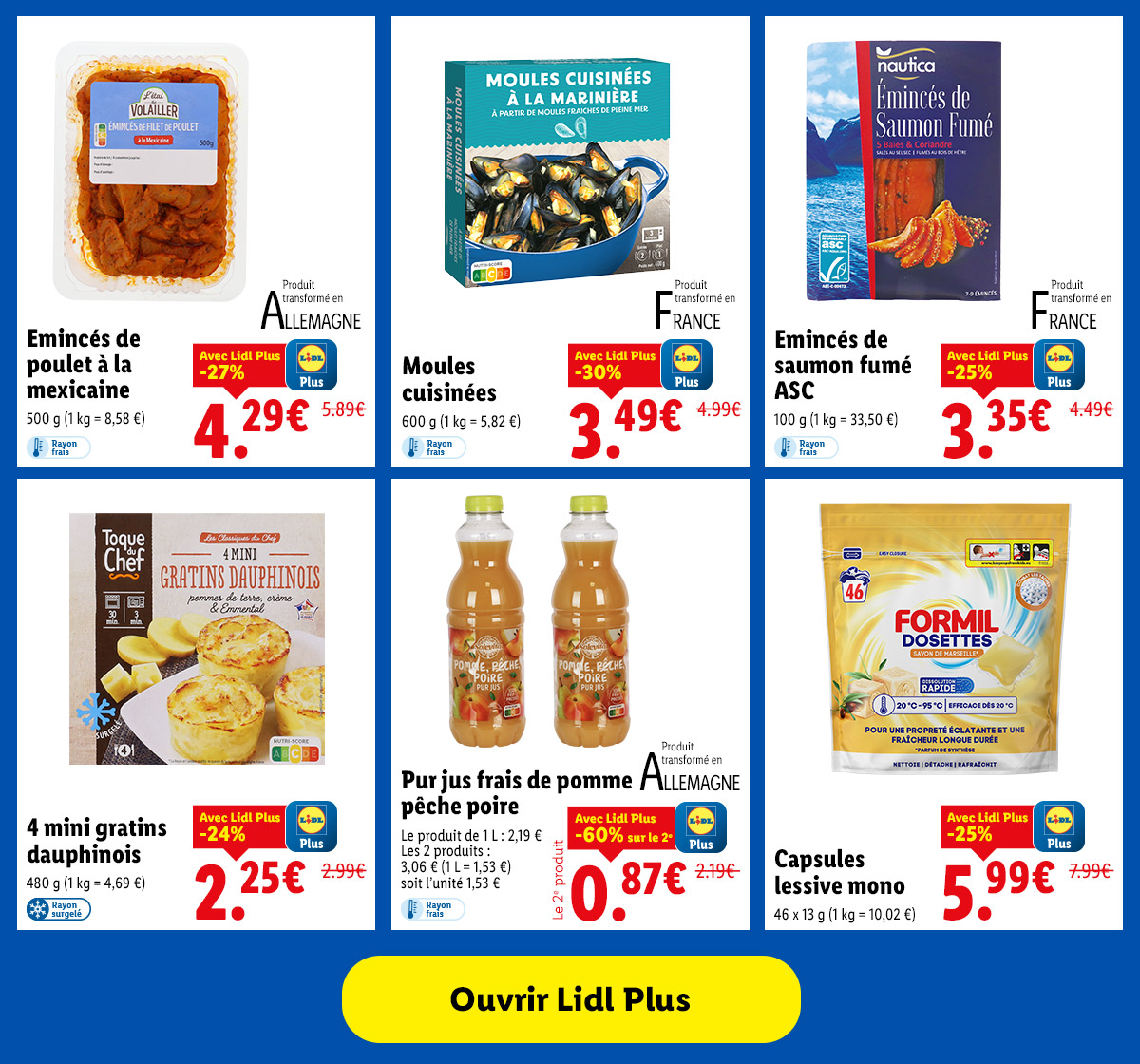 Offres spéciales disponibles avec Lidl Plus