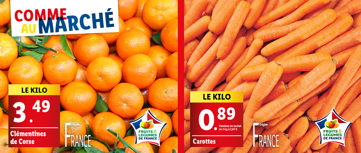 Comme au marché avec nos fruits et légumes frais !