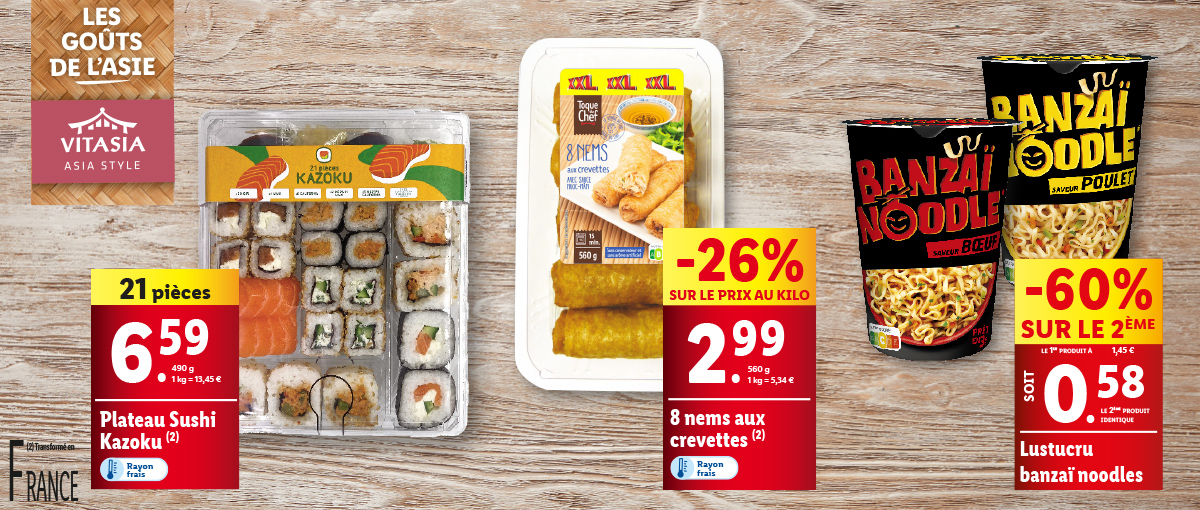 Les goûts de l'Asie sont dans la gamme Vitasia chez Lidl !