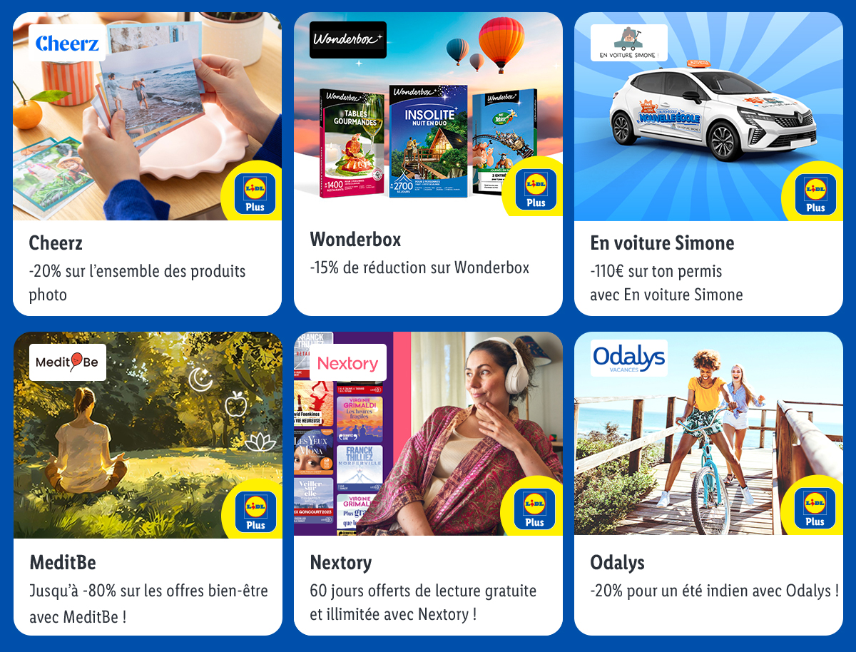 Profitez de nos offres partenaires exclusives Lidl Plus !