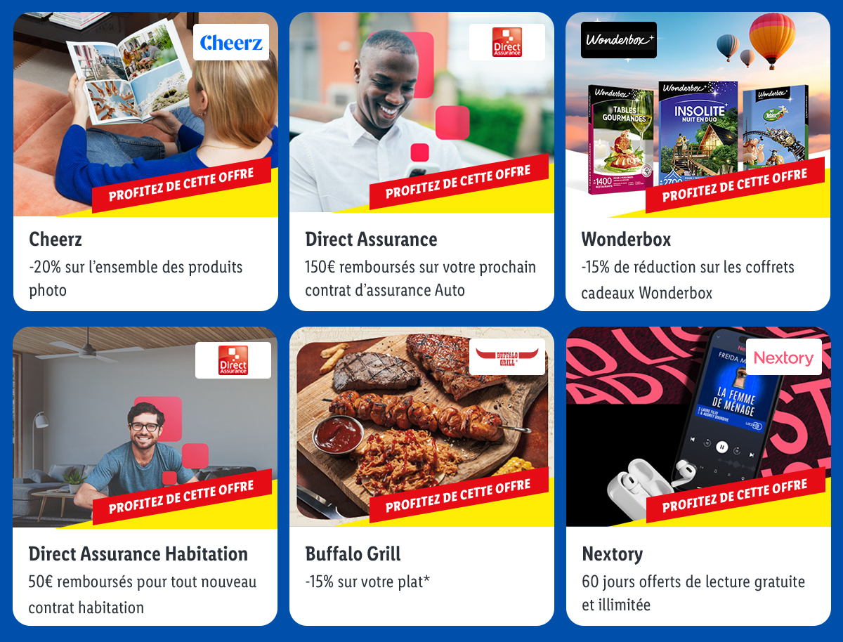 Profitez de nos offres partenaires exclusives Lidl Plus !