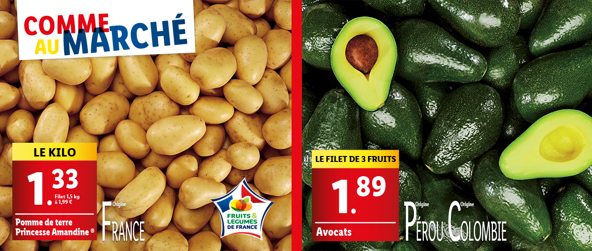Comme au marché avec nos fruits et légumes frais !